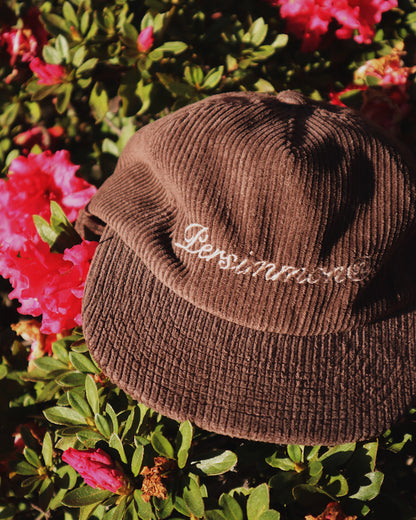 Persimmon Corduroy Flat Brim Hat