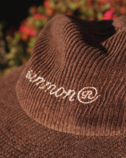 Persimmon Corduroy Flat Brim Hat