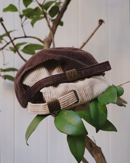 Persimmon Corduroy Flat Brim Hat