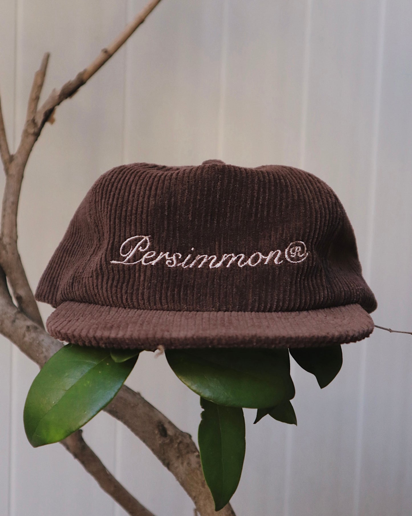 Persimmon Corduroy Flat Brim Hat